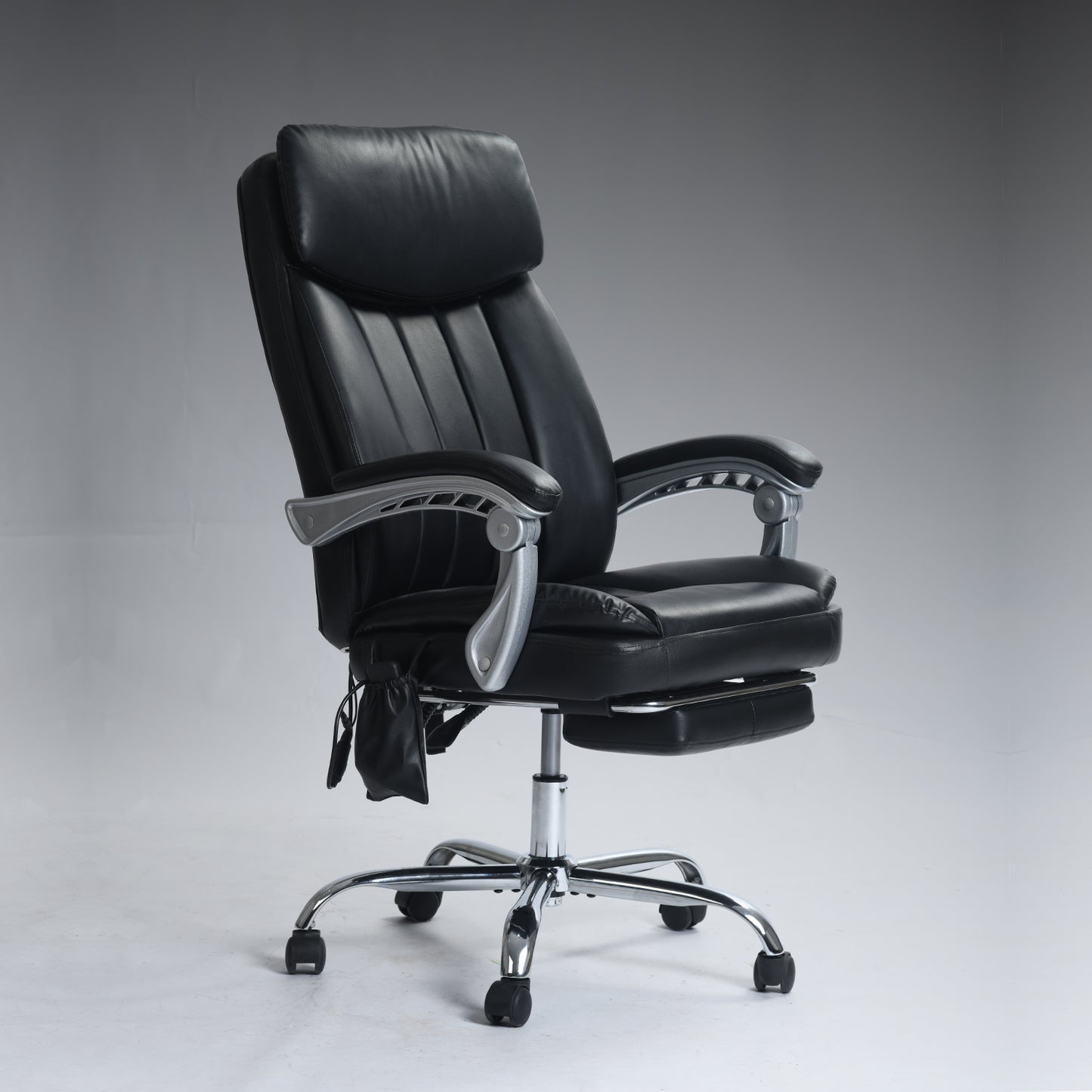 Silla de Oficina de Masaje con Respaldo Alto y 6 Puntos de Masaje Negro