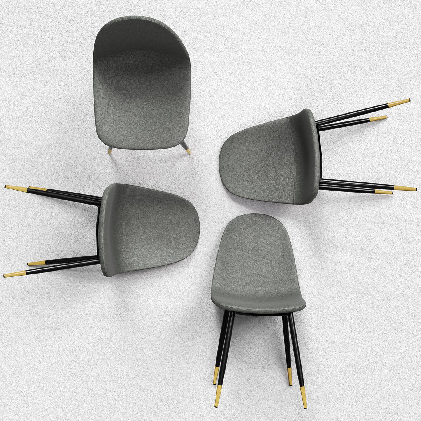 Conjunto de 4 sillas de Cocina Modernas de Mediados de Siglo Gris