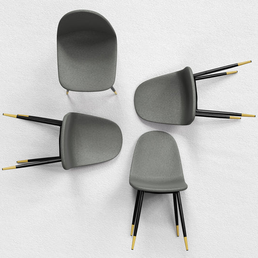Conjunto de 4 sillas de Cocina Modernas de Mediados de Siglo Gris