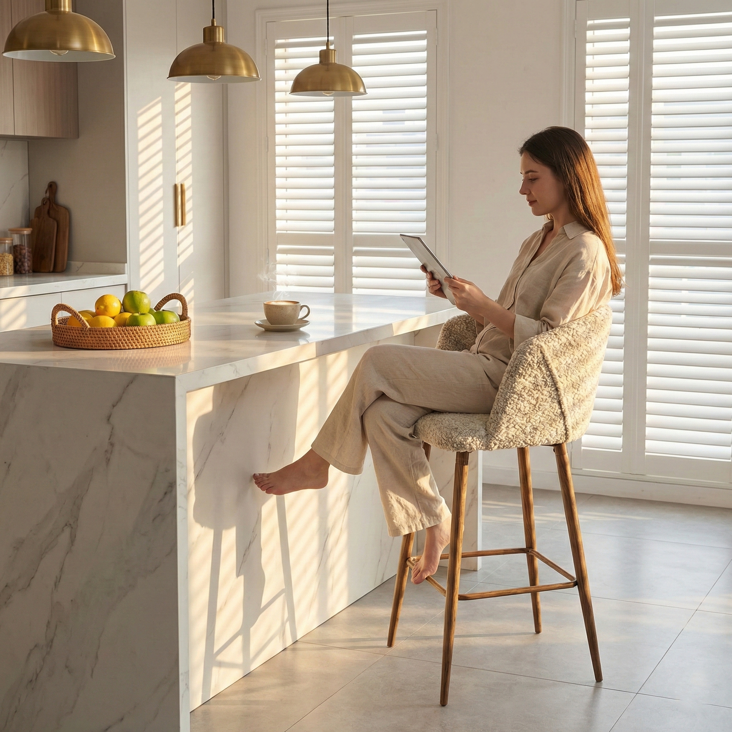 Cyber FurnitureR Conjunto de 2 sillas de Bar de Cocina Walnut