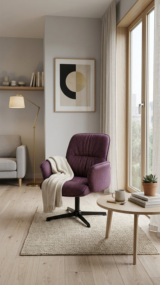 Cyber FurnitureR Silla Cruzada, Silla de Oficina Ergonómica Morado