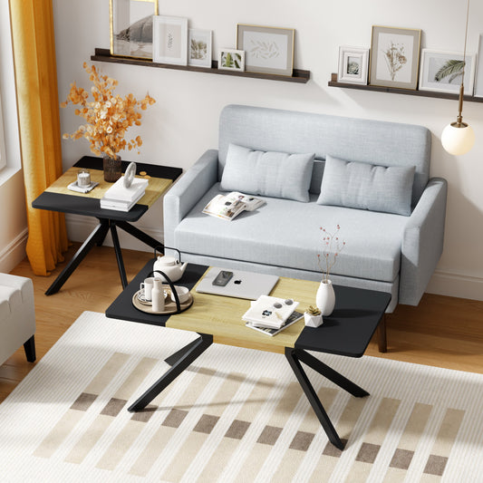 Mesa de Centro de 100 cm con Diseño de Color en Contraste