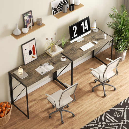 Escritorio de Oficina Doméstica Plegable sin Montaje Marrón