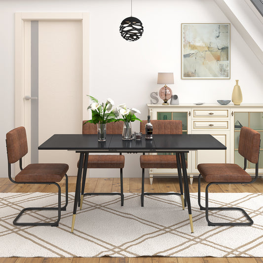 Mesa de Comedor Rectangular Extensible 160 cm Negro