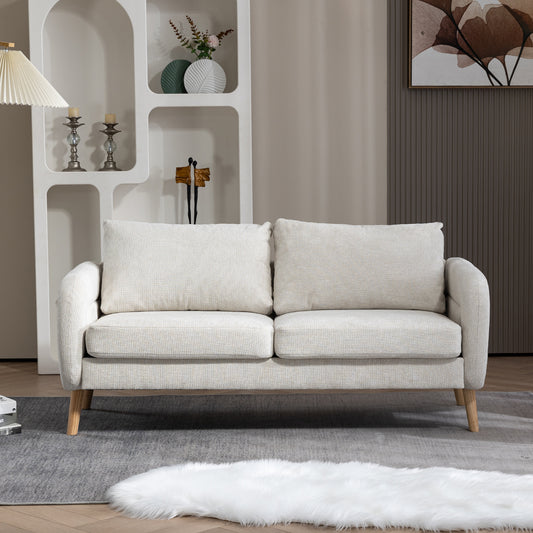 159CM Sofás de Mediados de Siglo para Sala de Estar Beige