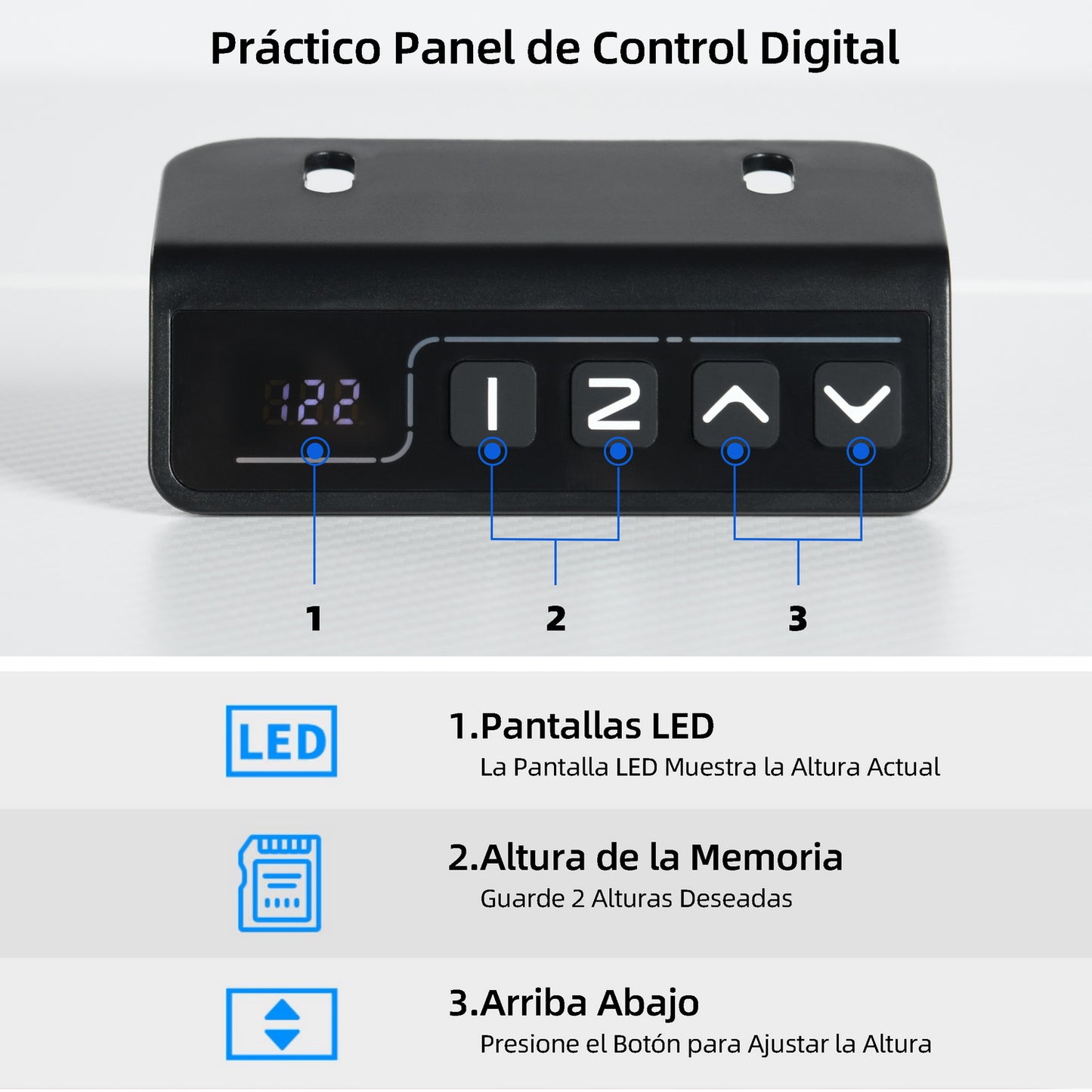 Escritorio Eléctrico de Pie, Escritorio de Pie de Altura Ajustable Blanco