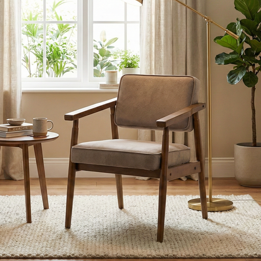 Cyber FurnitureR Juego de 2 Sillas de Comedor Gris pardo