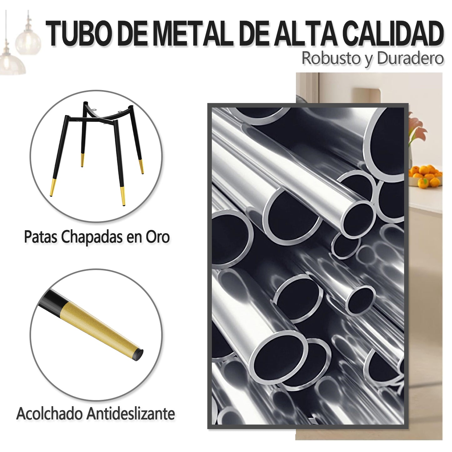 Conjunto de 4 sillas de Cocina Modernas de Mediados de Siglo Beige