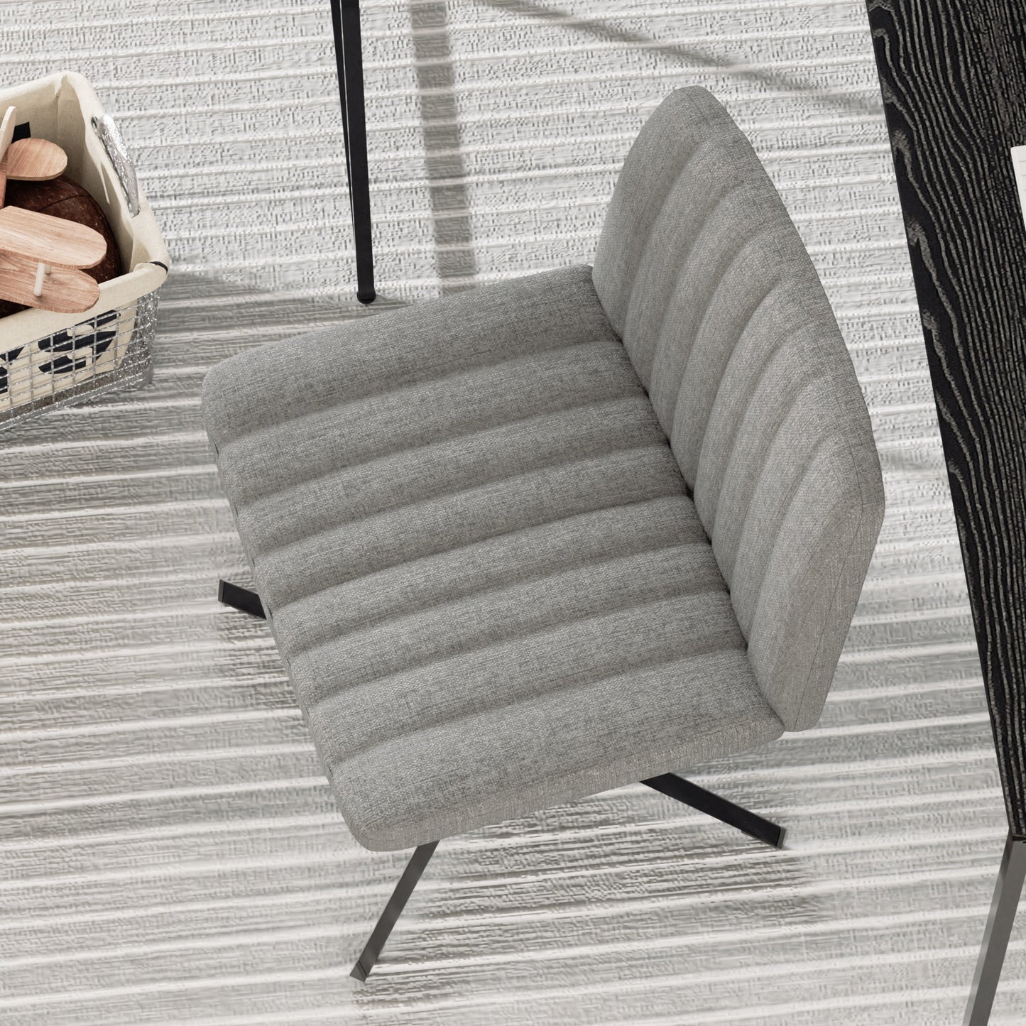 Silla de Oficina Ergonómica sin Brazos con Respaldo Medio Gris