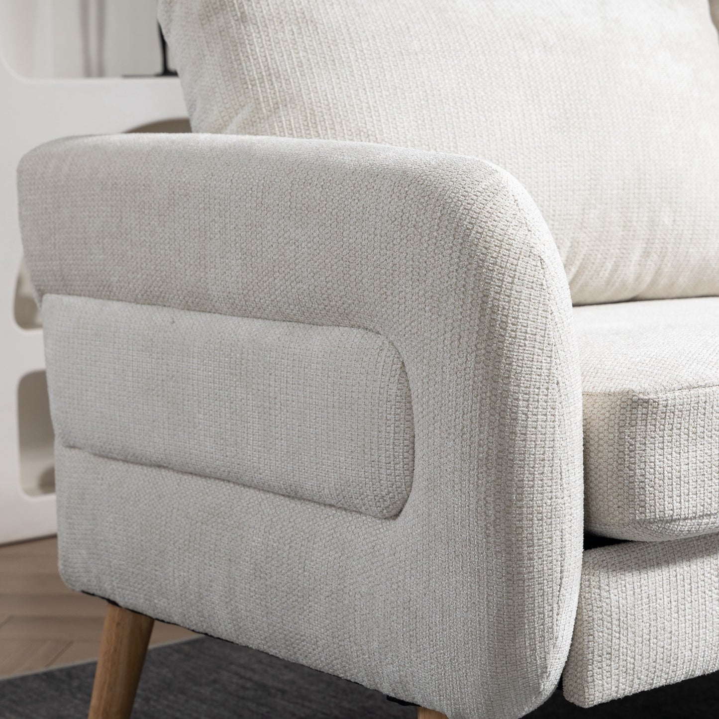 159CM Sofás de Mediados de Siglo para Sala de Estar Beige