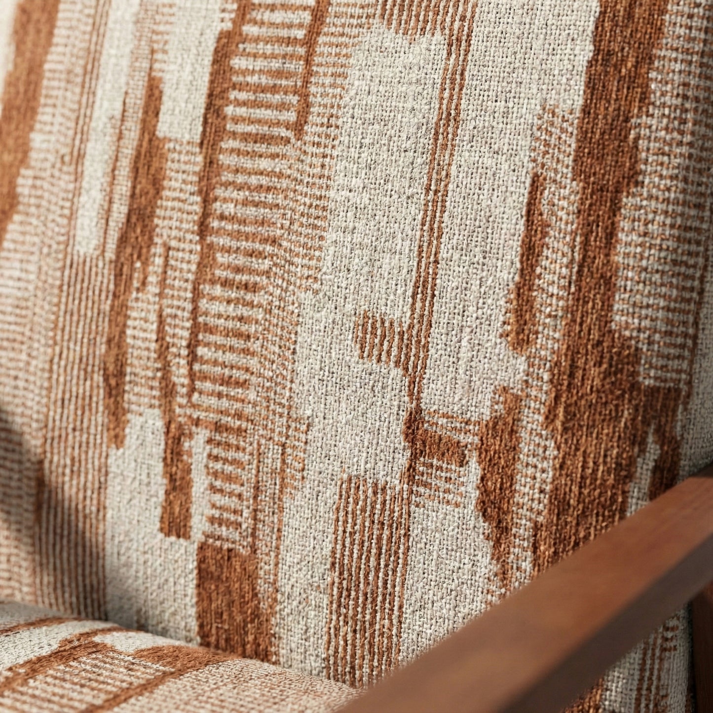 Cyber FurnitureR Silla Decorativa Moderna de Mediados Crema y Marrón óxido