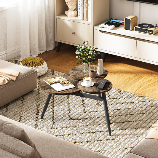 Pequeña Mesa de café Redonda Mid Century Vintage