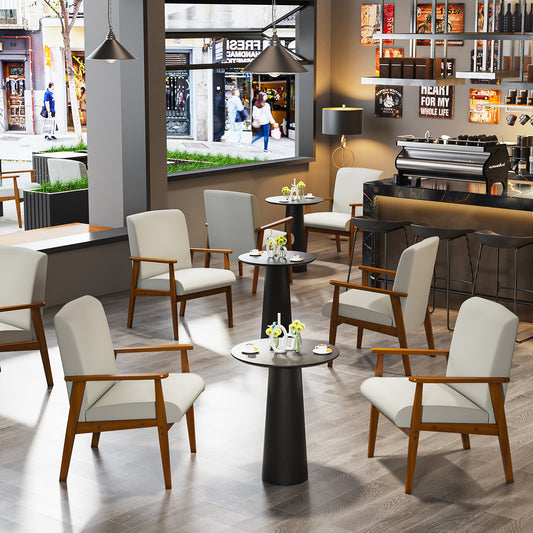 Silla Decorativa Moderna de Mediados de Siglo con Marco de Madera Beige