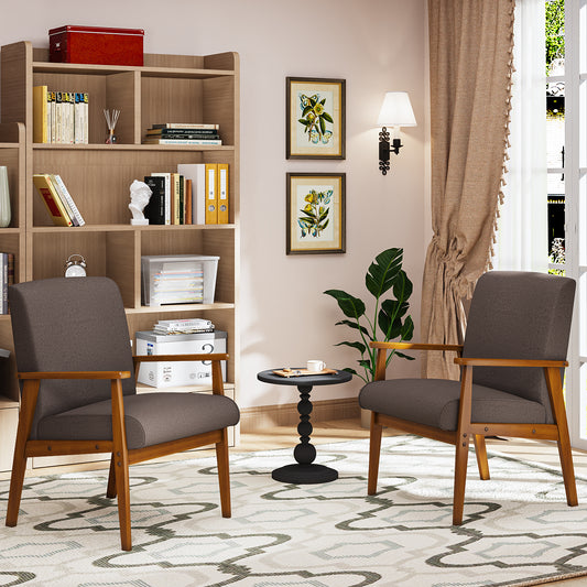 Silla Decorativa Moderna de Mediados de Siglo con Marco de Madera Marrón