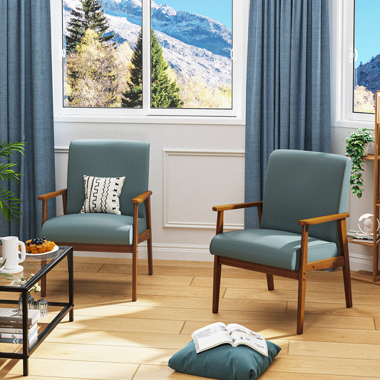 Silla Decorativa Moderna de Mediados de Siglo con Marco de Madera Verde