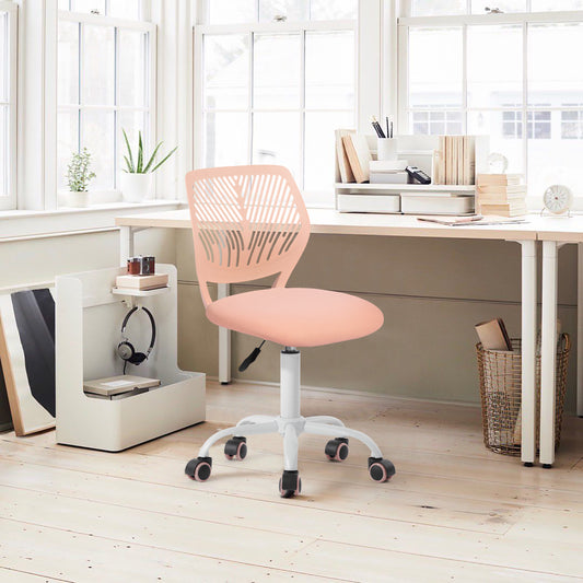 Silla de Escritorio de Trabajo de Oficina Silla de Estudio Ajustable para niños con Respaldo Medio Rosado