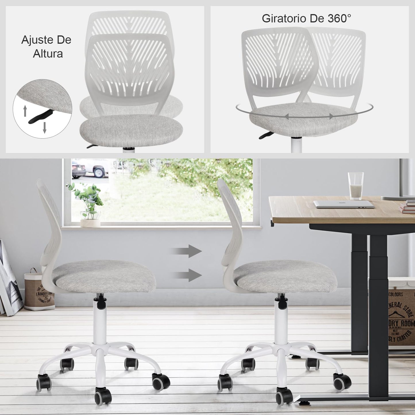 Silla de Escritura para Adolescentes Gris