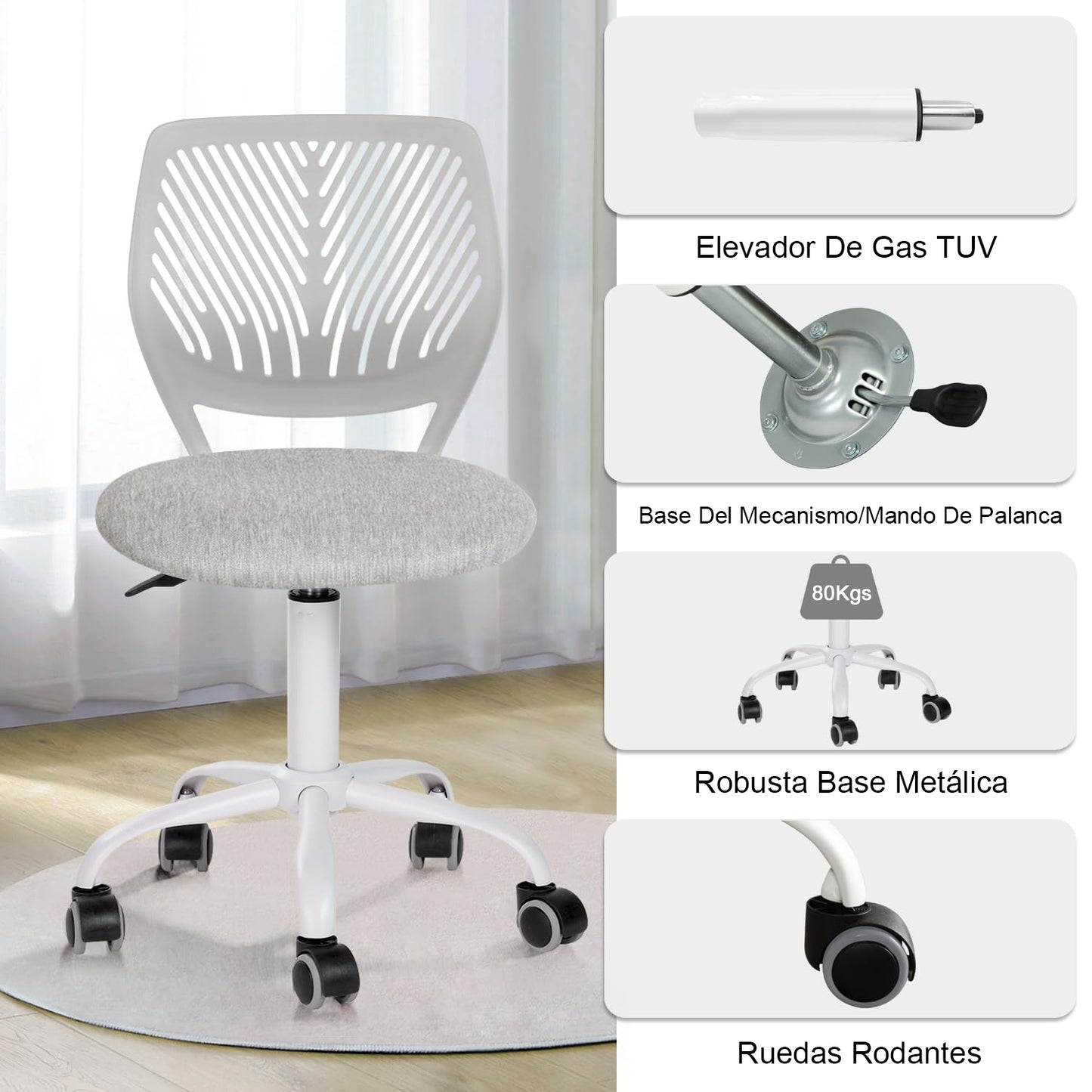 Silla de Escritura para Adolescentes Gris