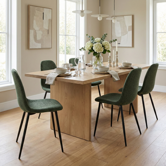 Cyber FurnitureR Juego de 4 Sillas de Comedor Verde