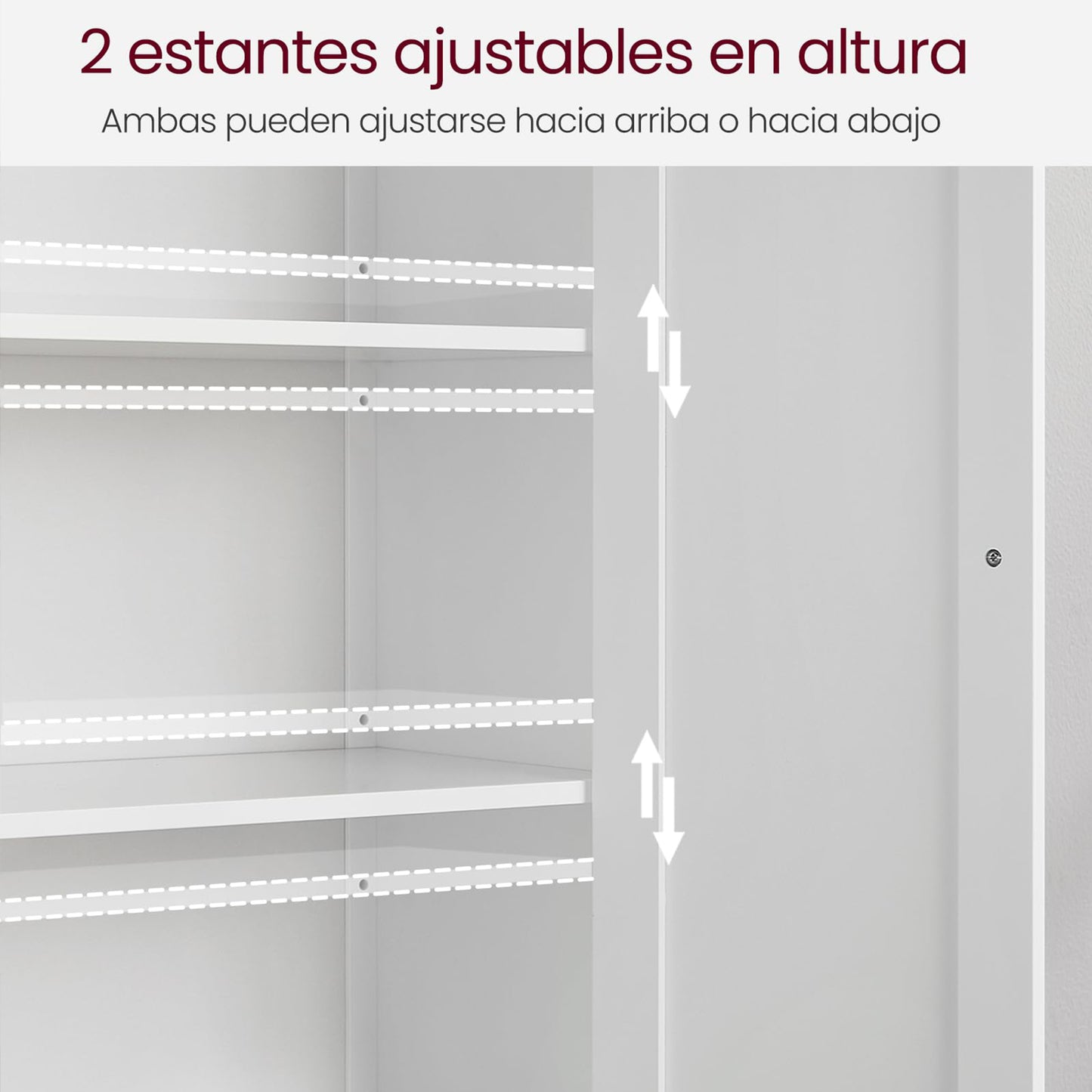 Gabinete de Almacenamiento para Piso de Baño con Puerta Doble Blanco