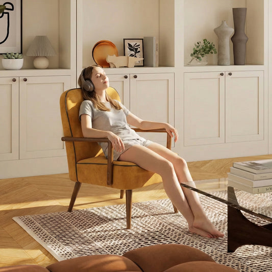 Cyber FurnitureR Sillón Individual Marrón Camel