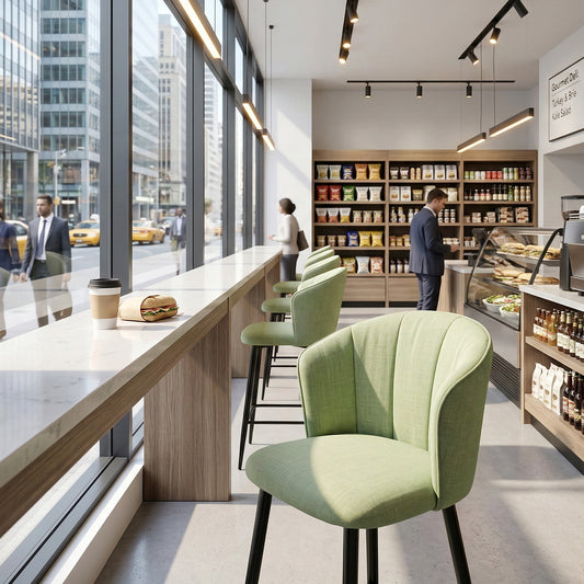 Cyber FurnitureR Conjunto de 2 sillas de Bar de Cocina Verde