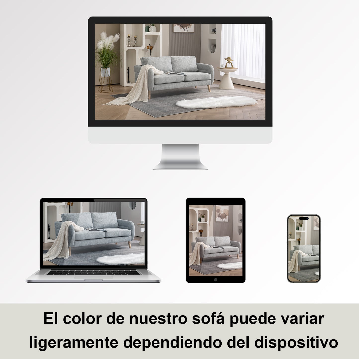 159CM Sofás de Mediados de Siglo para Sala de Estar Gris