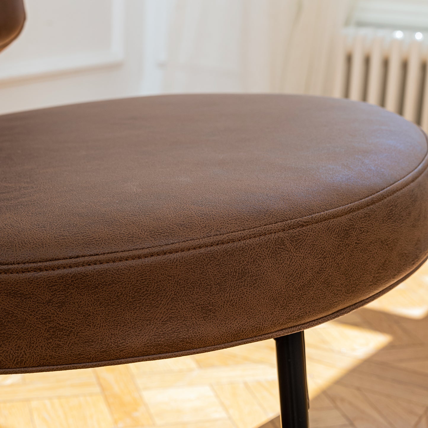Sillón Tapizado de Cuero sin Brazos Moderno Marrón