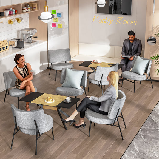 Sillón Tapizado de Tela sin Brazos Moderno Gris