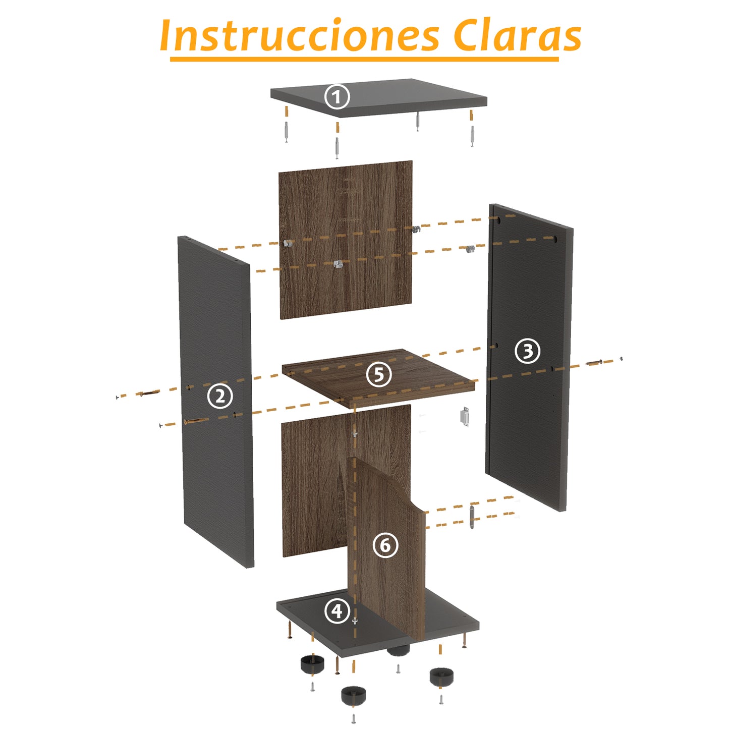 Mesita de Noche de 2 Cubos con Una Puerta Negro