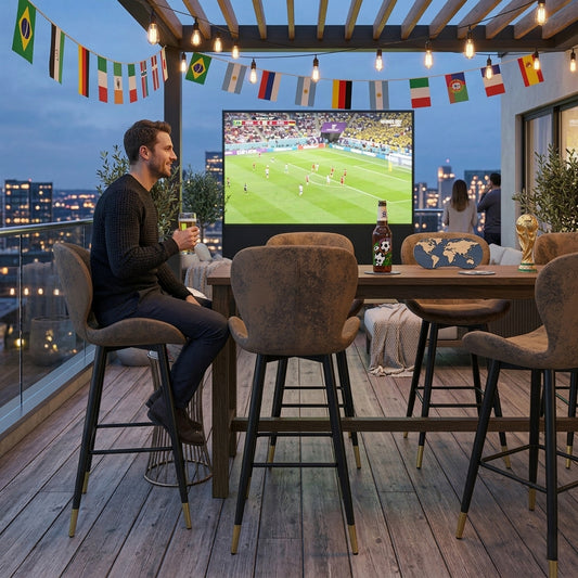 Juego de 2 Sillas Ergonómicas de Altura con Asiento y Respaldo Marrón Vintage