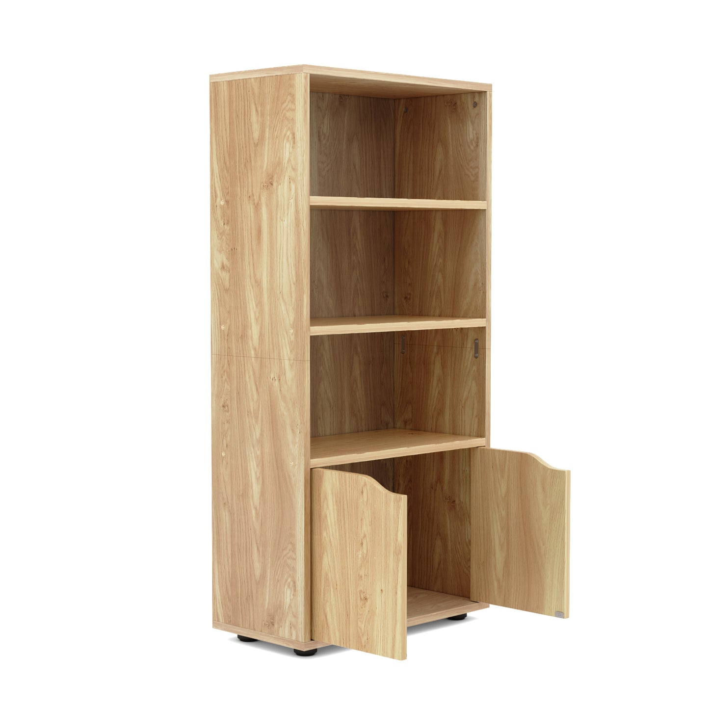 Estantería de Exhibición Independiente Estantería de 3 Niveles con 2 Puertas Haya