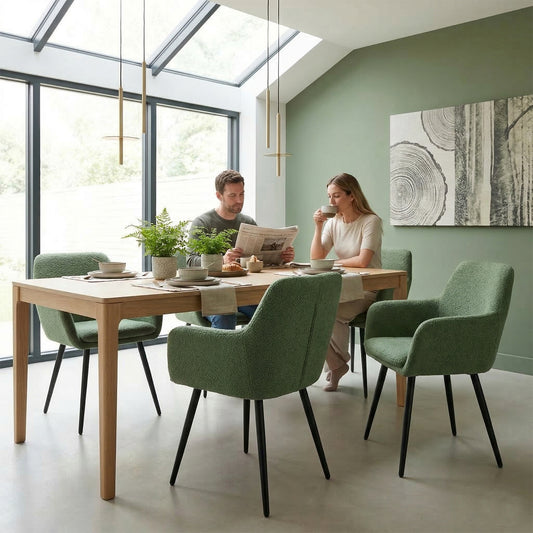 Cyber FurnitureR Juego de 2 Sillas de Comedor Verde