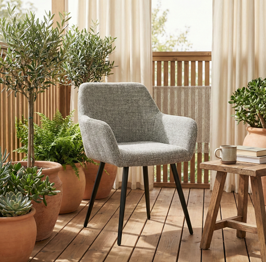 Cyber FurnitureR Juego de 2 Sillas de Comedor Gris