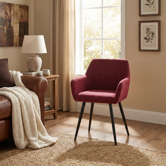 Cyber FurnitureR Juego de 2 Sillas de Comedor Wine Red