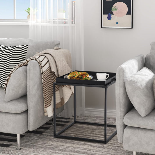 Mesa Auxiliar de Metal Completa Negro