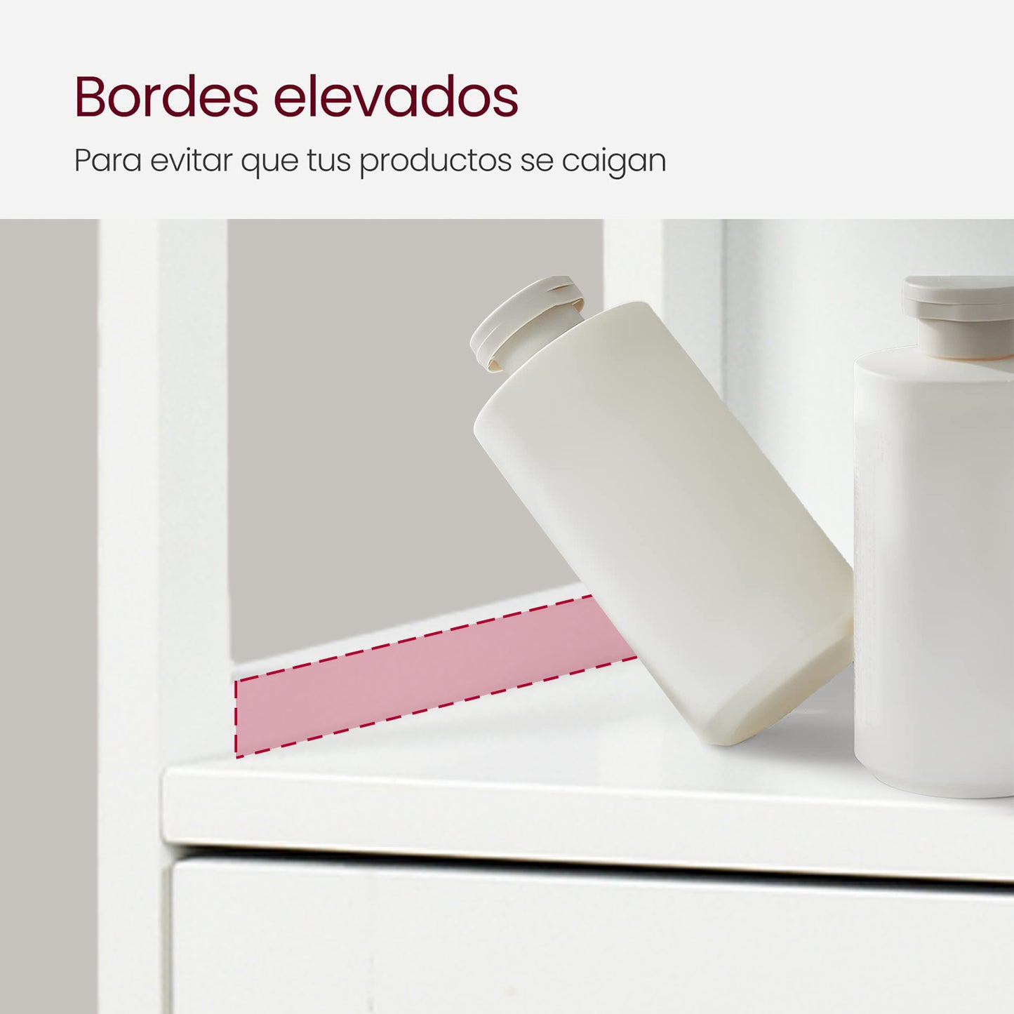 Gabinete de Piso de Almacenamiento de Baño Independiente con Puerta de Persiana Doble y Estante Ajustable Blanco