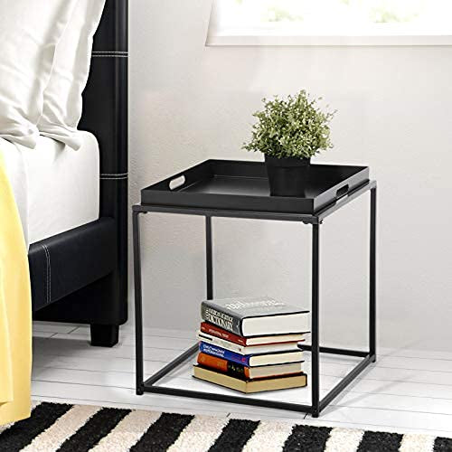 Mesa Auxiliar de Metal Completa Negro