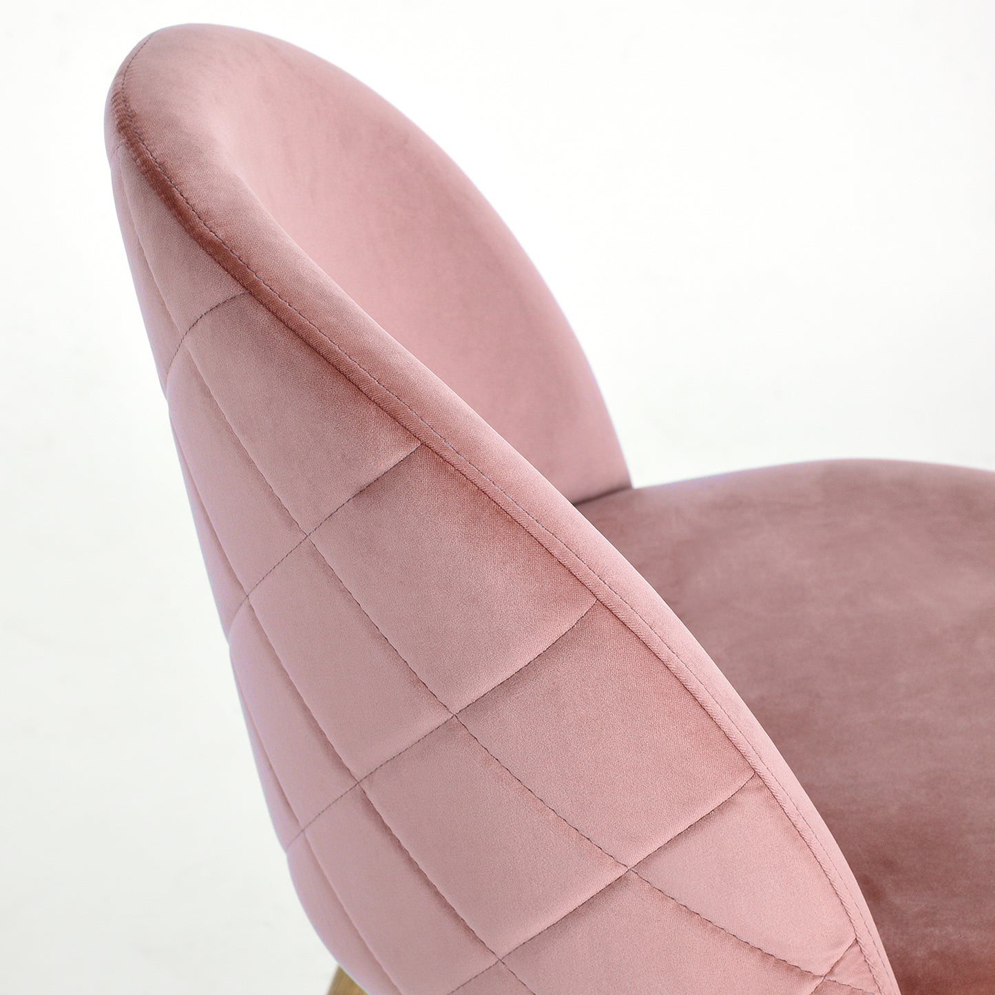 Juego de 2 Sillas en Terciopelo Rosa con Detalle Capitonado