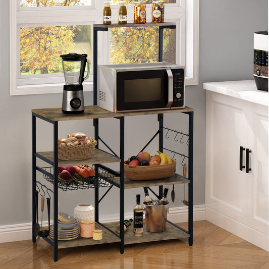 Estante de Cocina para Panadería, Barra de Café Marrón