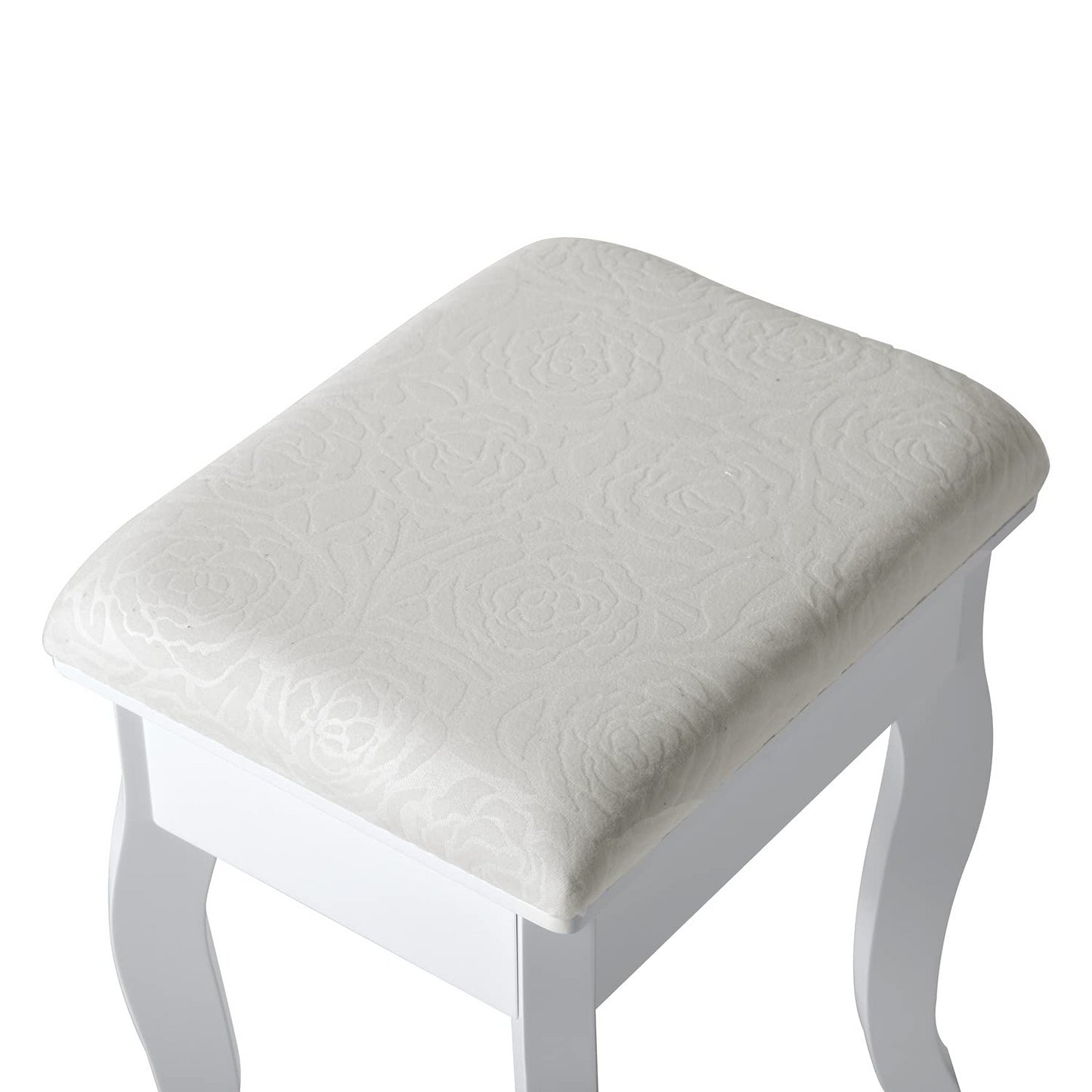 Conjunto de Mesa de Tocadores con Espejo Oval Blanco