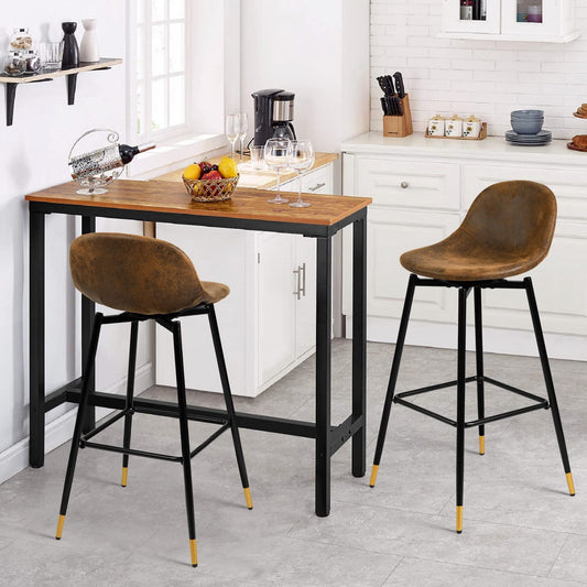 Set de 2 Bancos de 2 Barra de Cocina o Bar con Función Giratoria Café