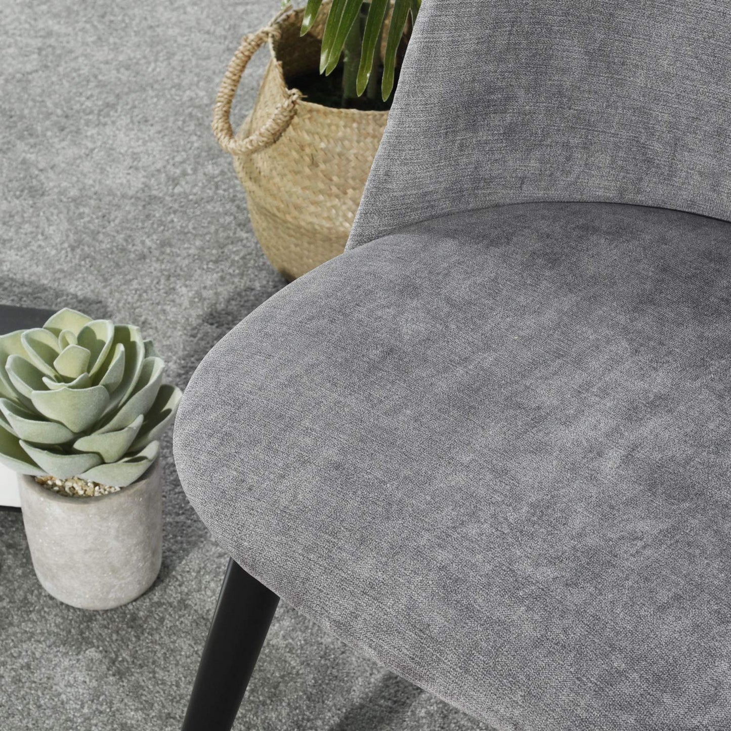 Set de 2 Sillas Modernas Patas de Metal - Gris