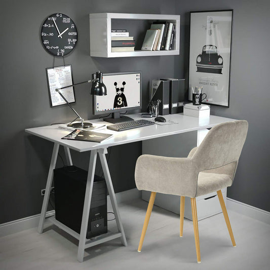 Set de 2 Sillas con Descansabrazos - Beige