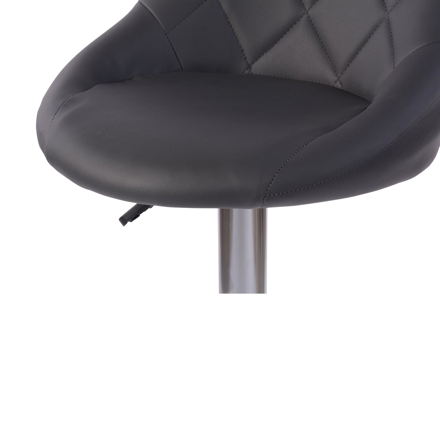 Set de 2 Bancos Giratorios 360˚ con Altura Ajustable Tapizados en Piel Sintética PU Gris