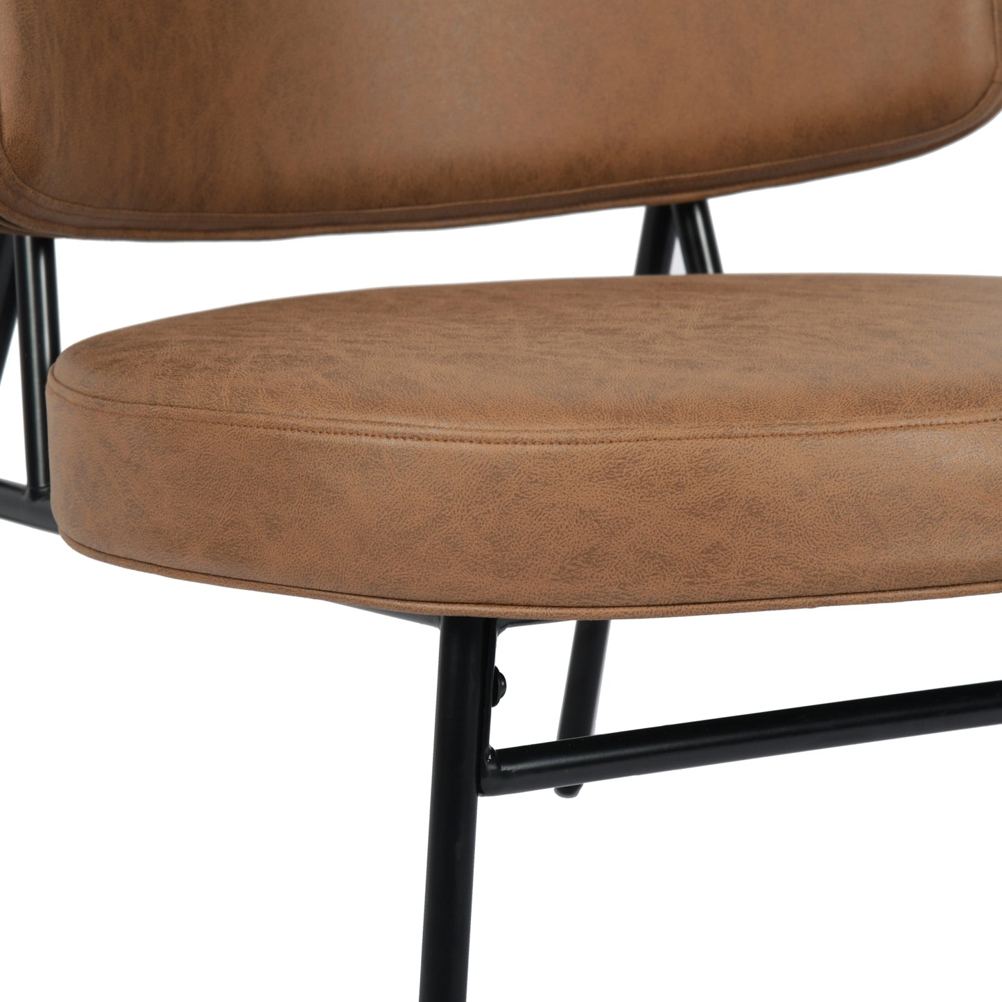 Sillón Tapizado de Cuero sin Brazos Moderno Marrón