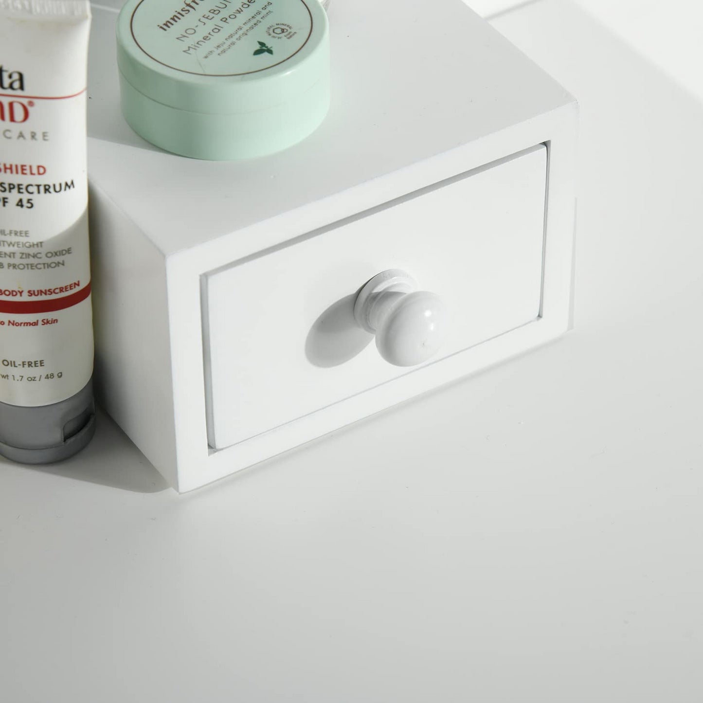 Conjunto de Mesa de Tocadores con Espejo Oval Blanco