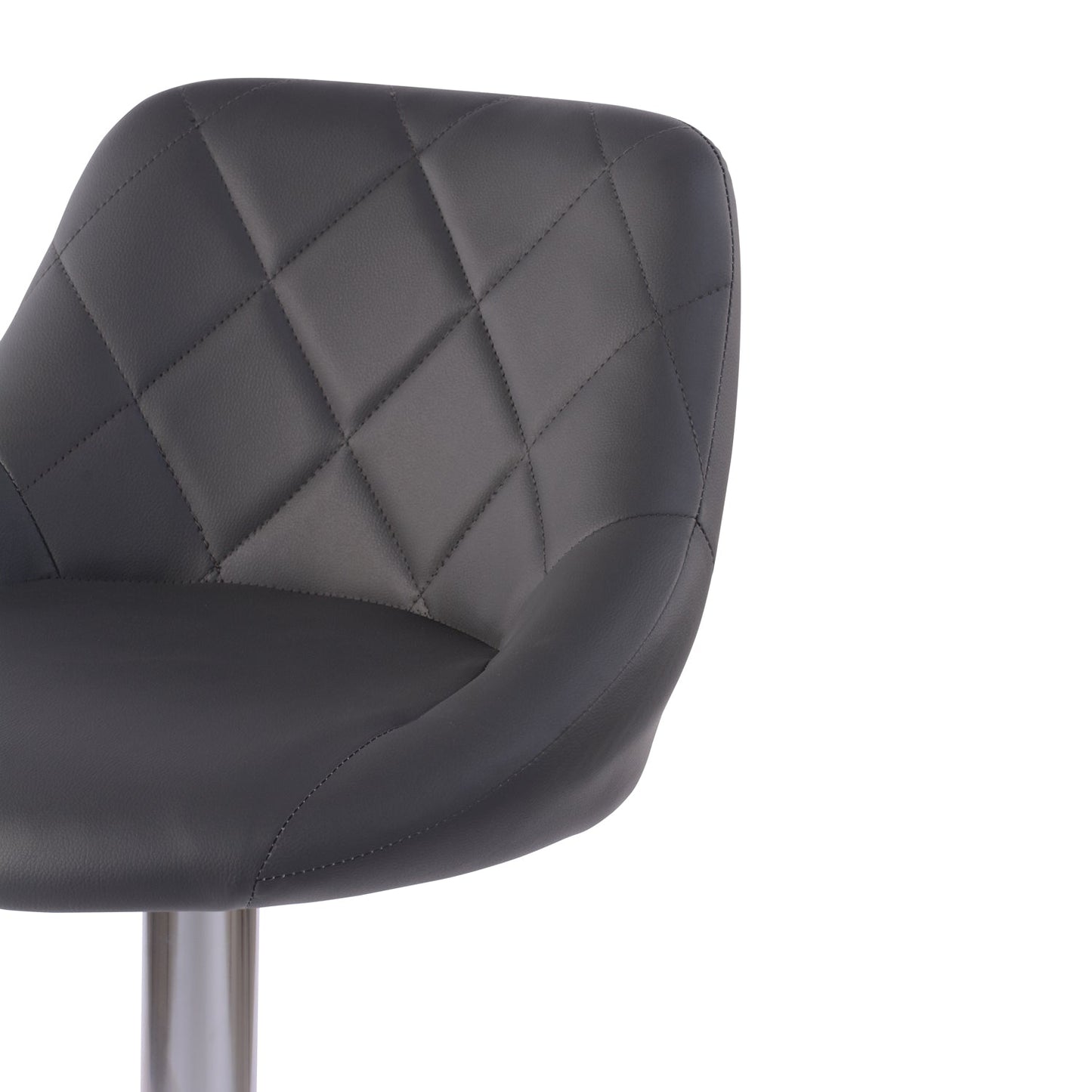 Set de 2 Bancos Giratorios 360˚ con Altura Ajustable Tapizados en Piel Sintética PU Gris