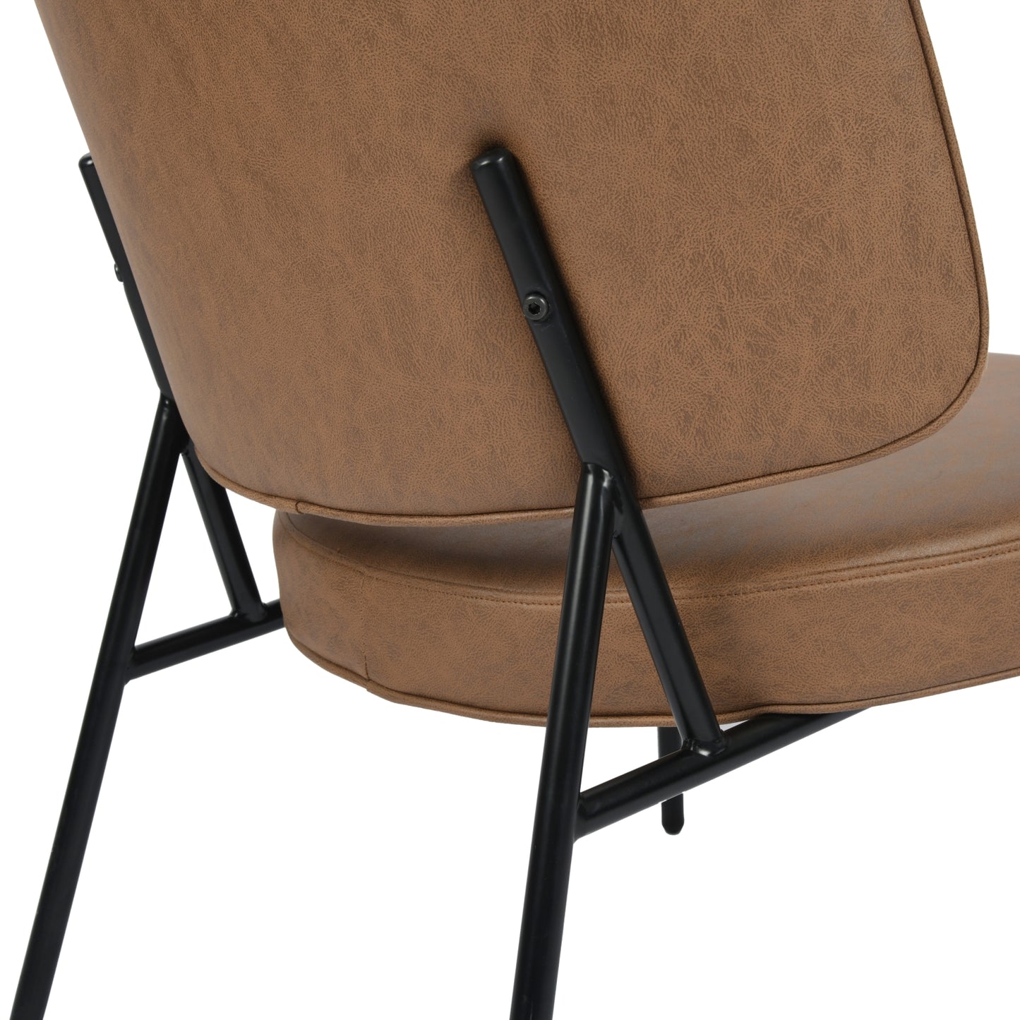 Sillón Tapizado de Cuero sin Brazos Moderno Marrón