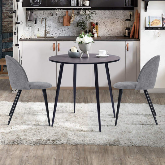 Set de 2 Sillas Modernas Patas de Metal - Gris